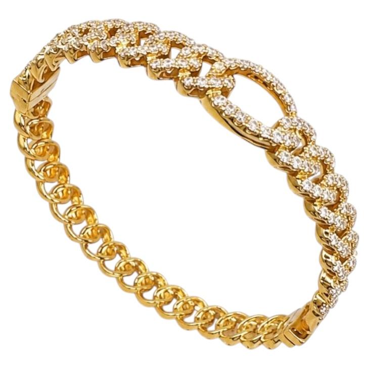 Bracelet en or jaune 18K avec diamants - 2.25ct Diamants en vente