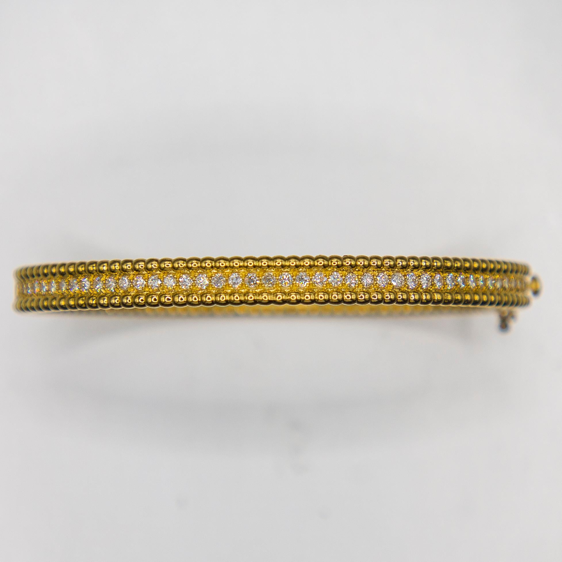 18k Gelbgold Diamant-Armreif im Angebot 5