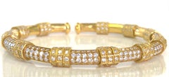 18 Karat Yellow Gold Diamond Bangle Bracelet