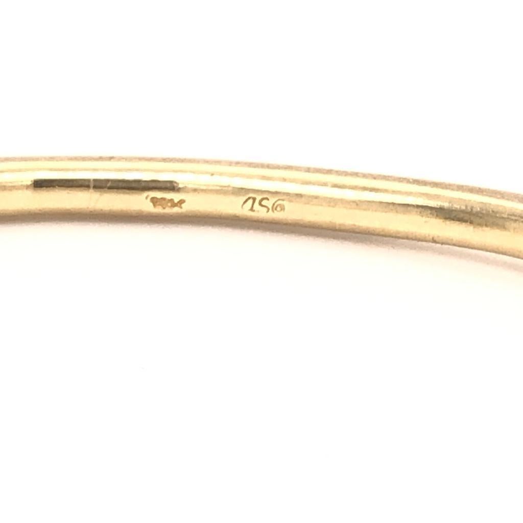 Women's or Men's Women's Yellow Gold 18K Natural 0.05ct Diamonds on Bracelet Bangle For Sale