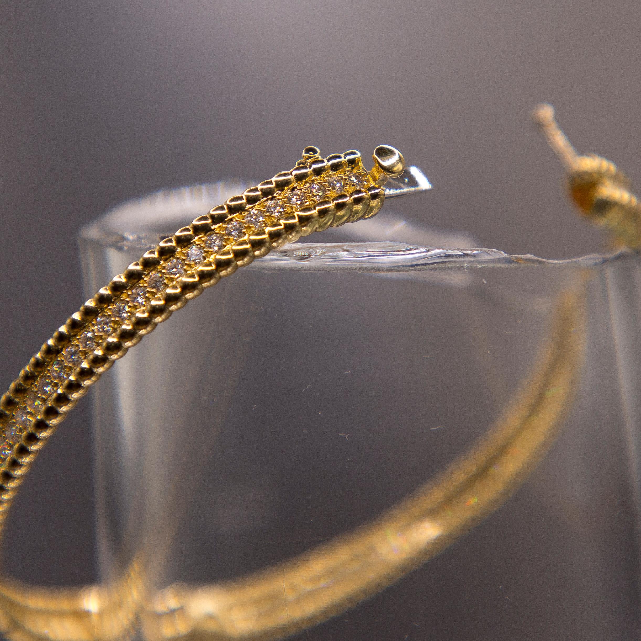 18k Gelbgold Diamant-Armreif Damen im Angebot