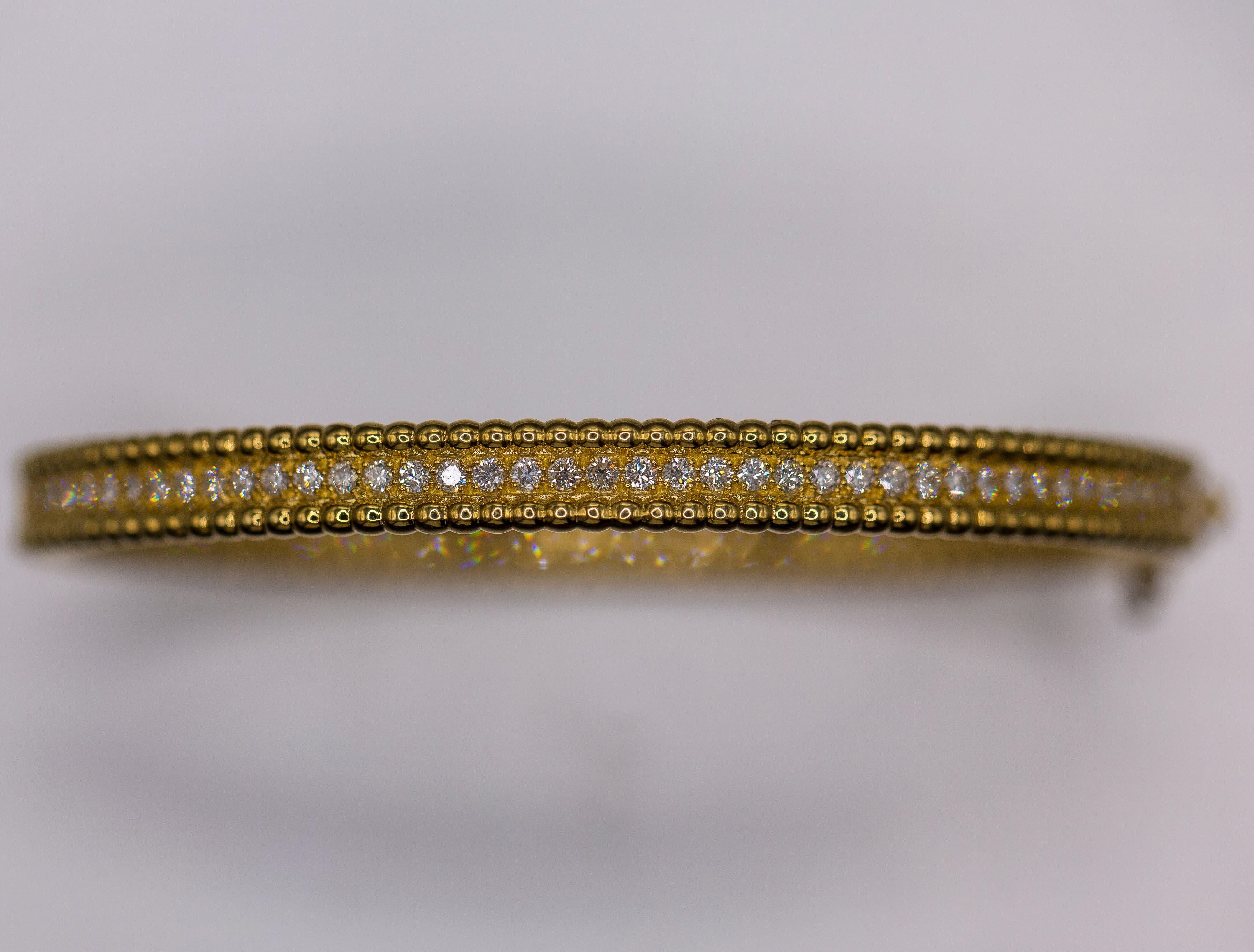 18k Gelbgold Diamant-Armreif im Angebot 3