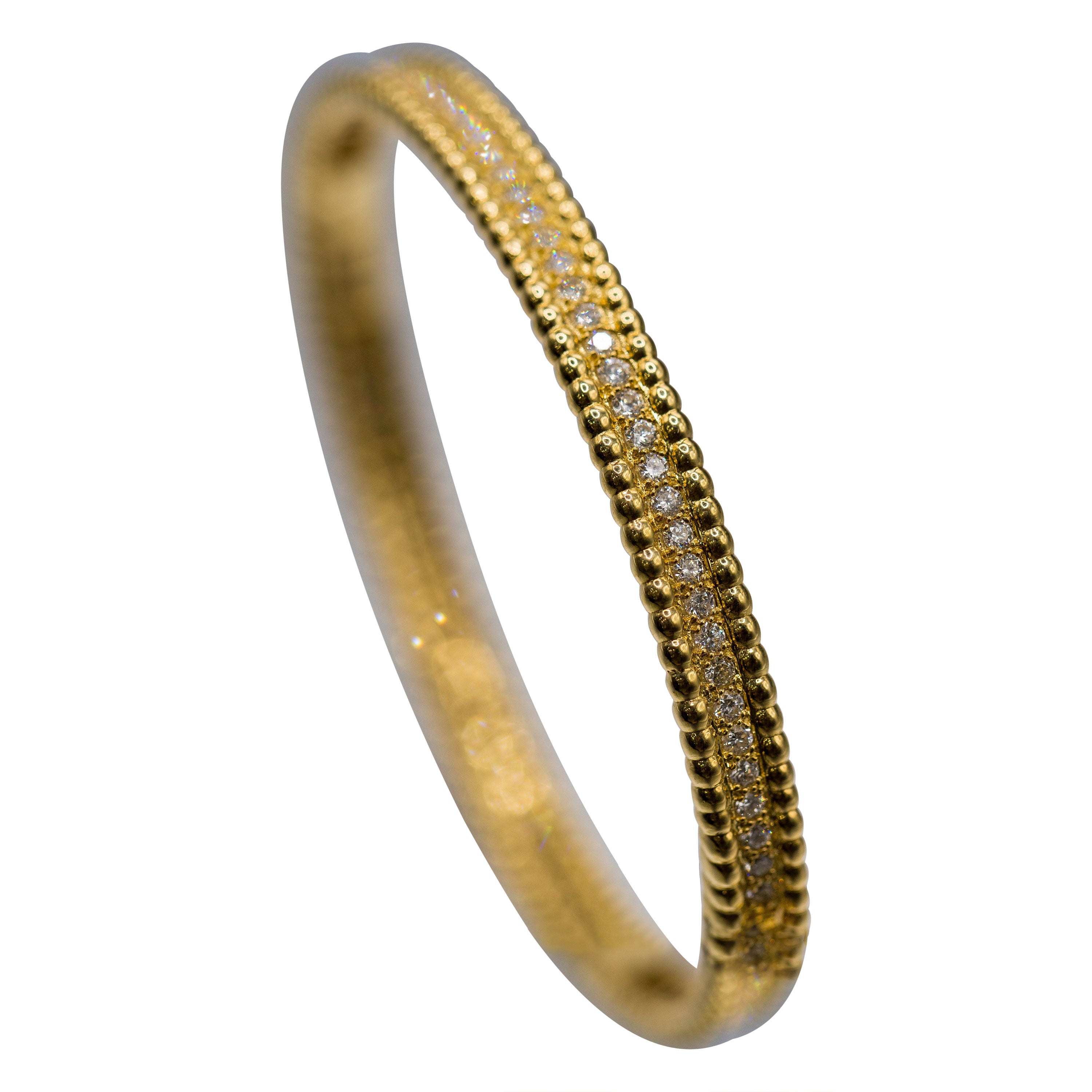 18k Gelbgold Diamant-Armreif im Angebot