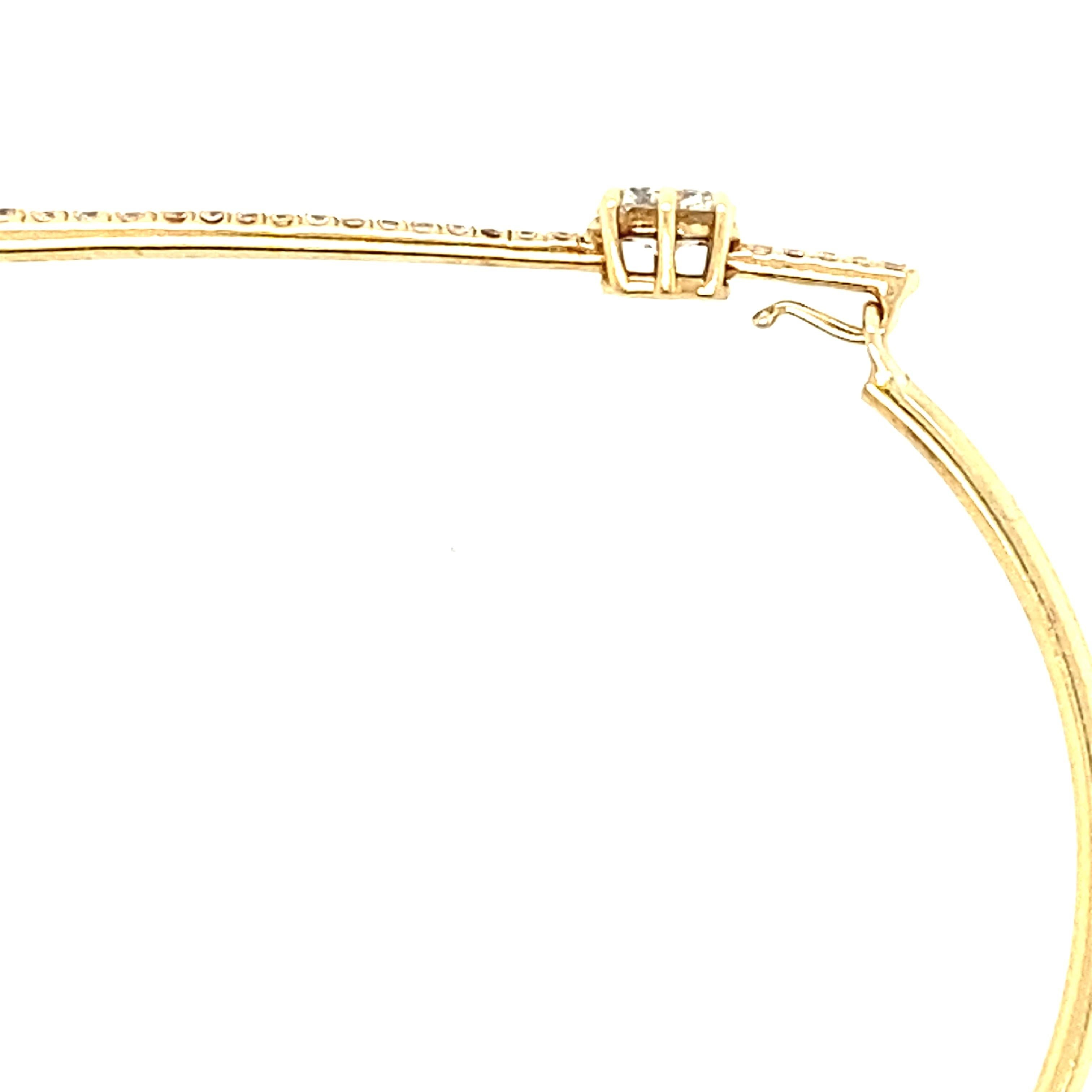 Women's or Men's 18K Yellow Gold Diamond Bar Bangle by Designer Jade Trau