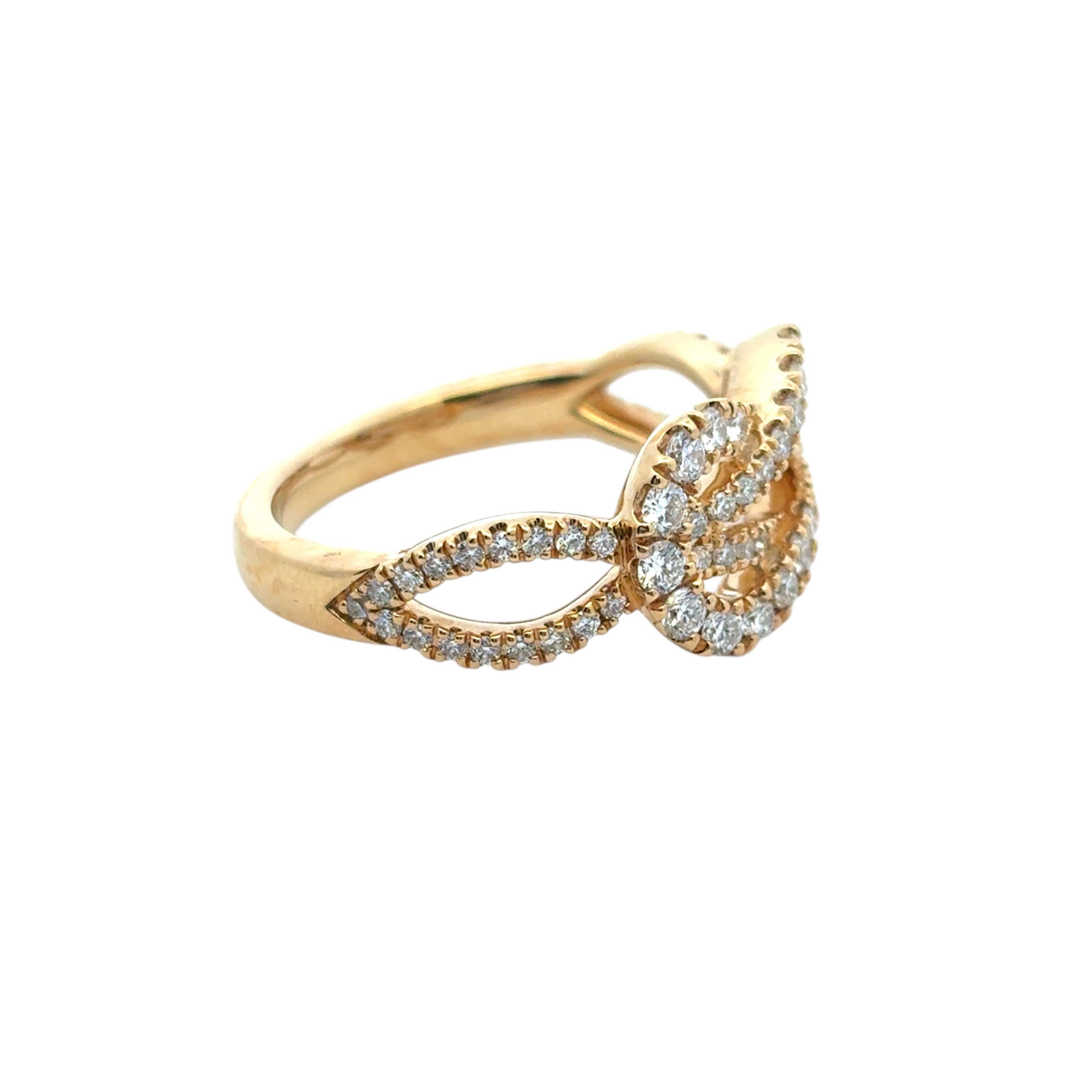 18k Yellow Gold Diamond Bowtie Knot Ring im Angebot 6