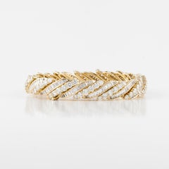 Diamantarmband aus 18 Karat Gelbgold, 14 Karat, Ende des 20.
