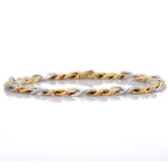 18k Solid Yellow Gold Men's Diamond Chain Bracelet