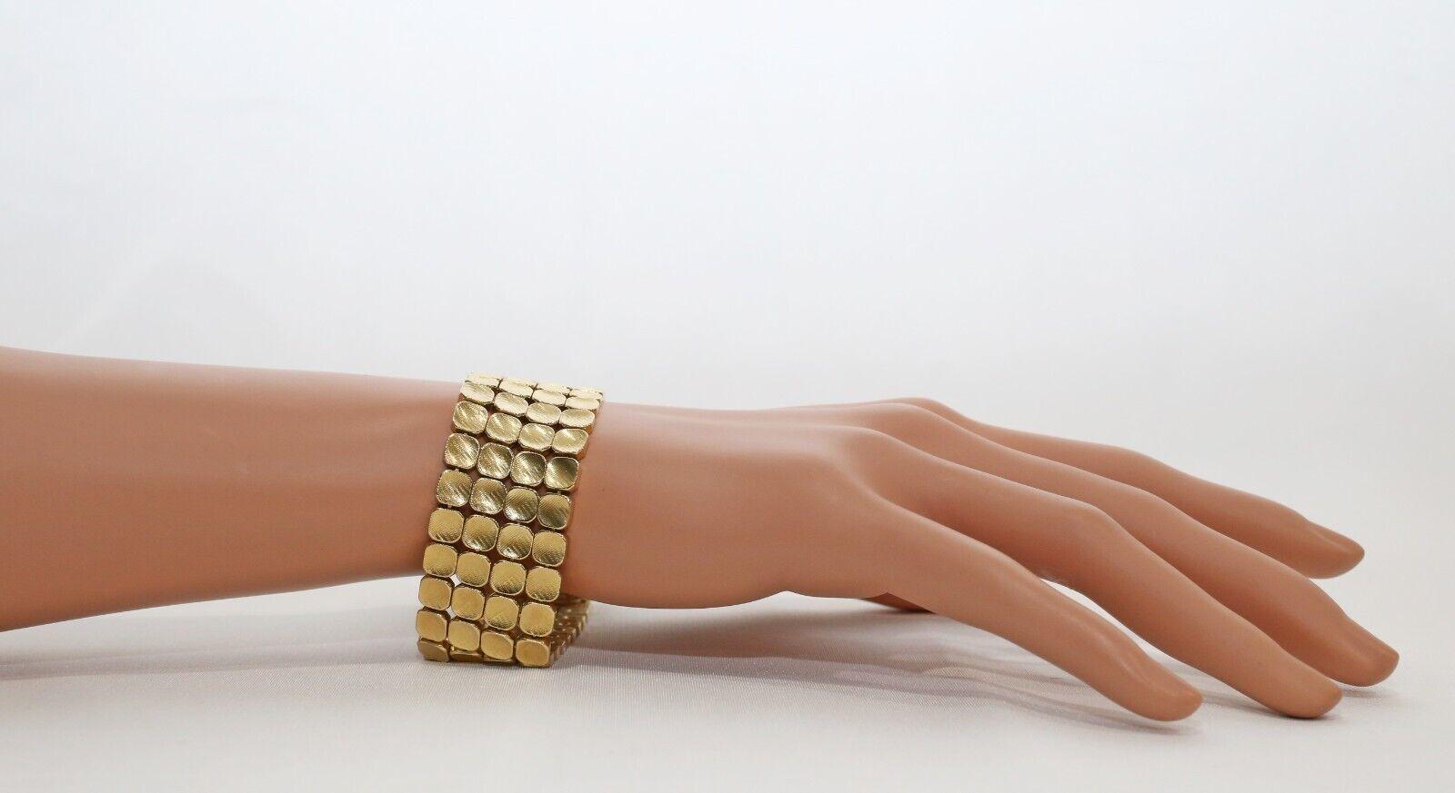 Women's 18k Yellow Gold Diamond Bracelet w/ Hidden Gruen Watch & Matching Earrings Set For Sale