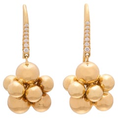 Boucles d'oreilles bulle en or jaune 18 carats et diamants par Marina B