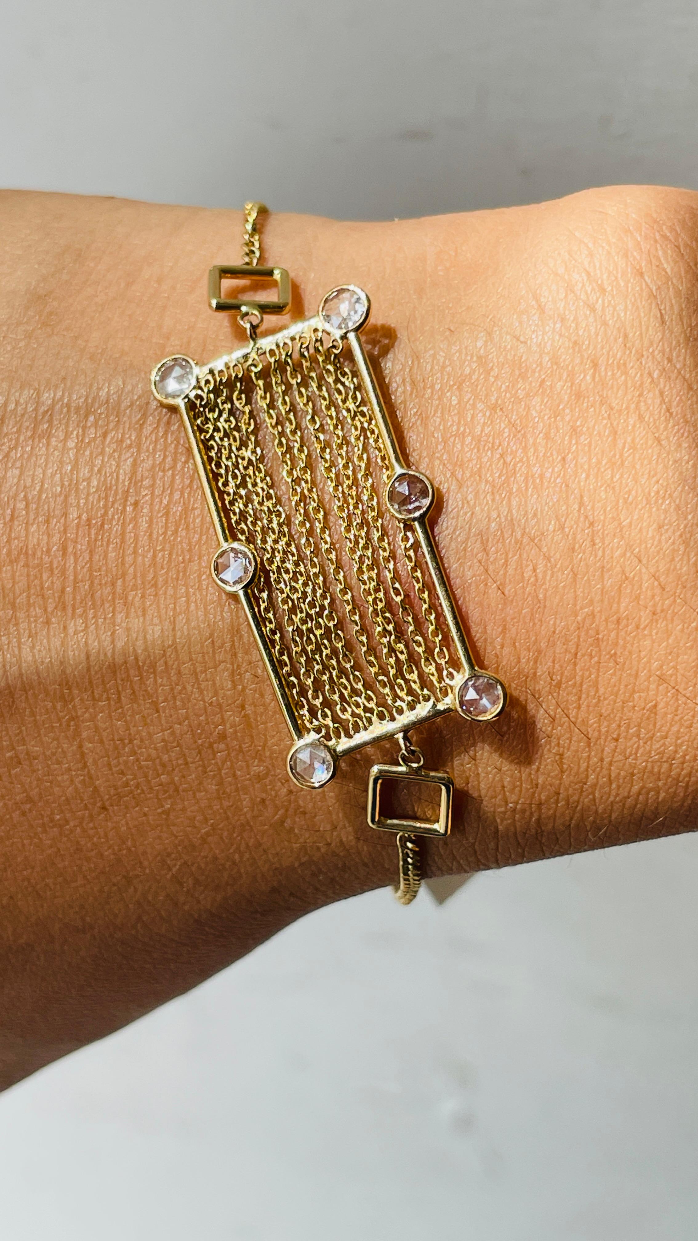 18 Karat Gelbgold Diamant-Charm-Armband (Rundschliff)