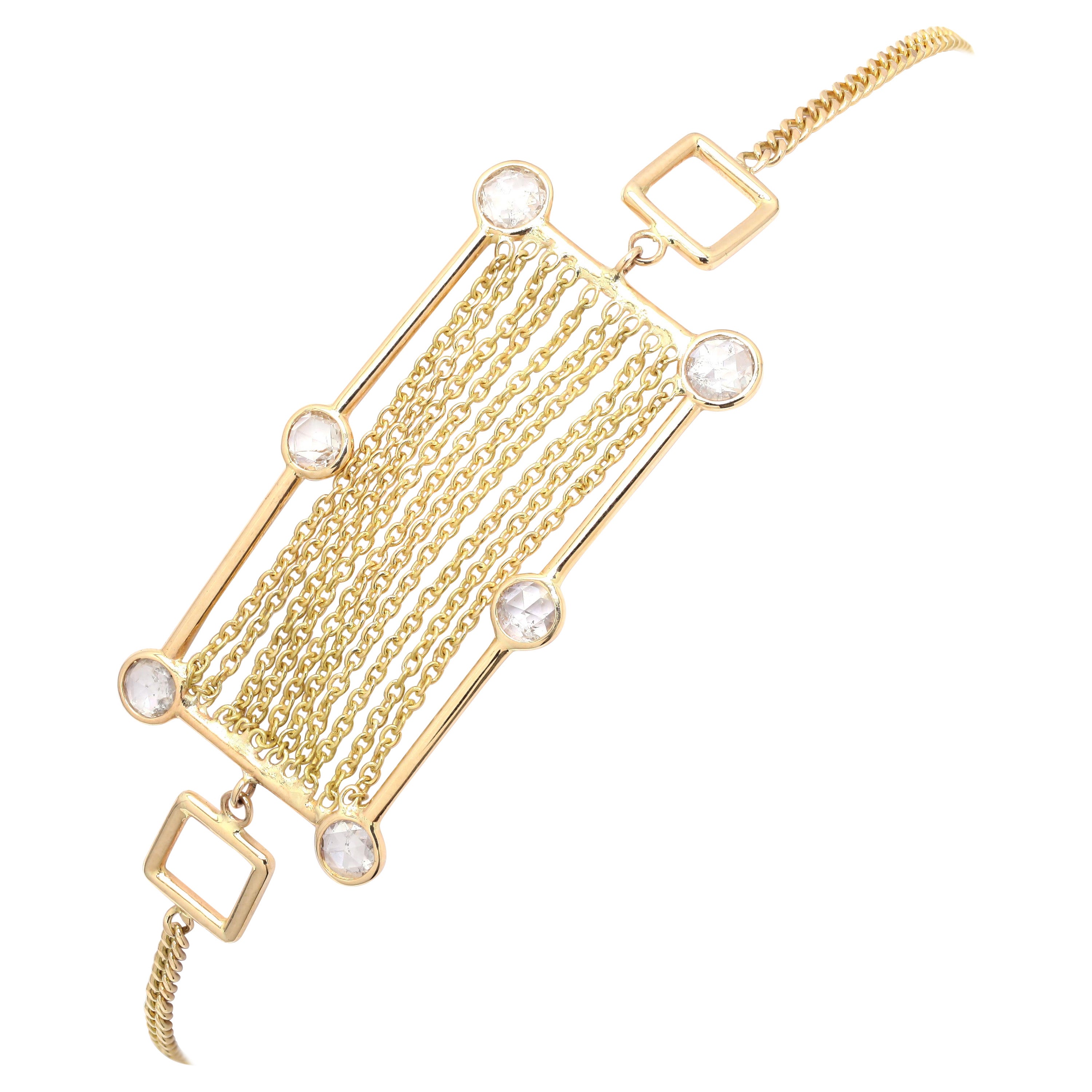 18 Karat Gelbgold Diamant-Charm-Armband