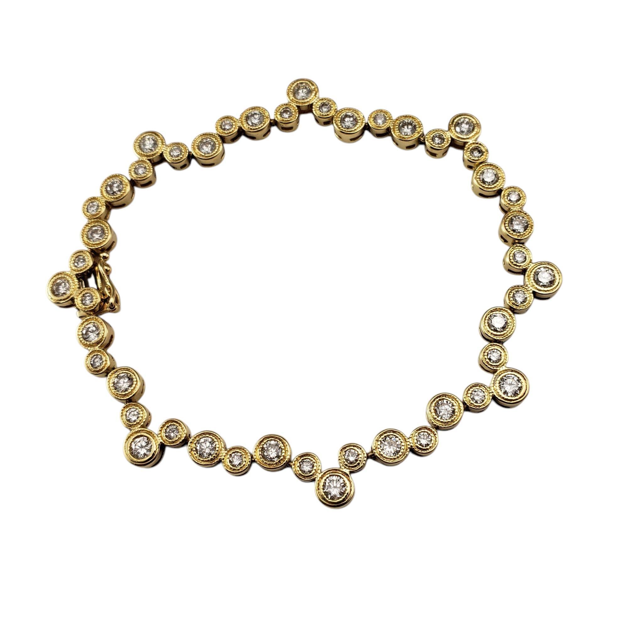 Pulsera de tenis de oro amarillo de 18 quilates con diseño de círculos de diamantes #21809 Contemporáneo en venta