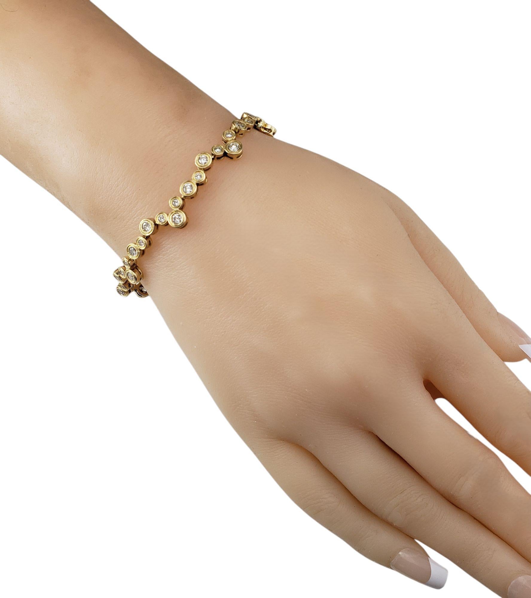De las mujeres Pulsera de tenis de oro amarillo de 18 quilates con diseño de círculos de diamantes #21809 en venta