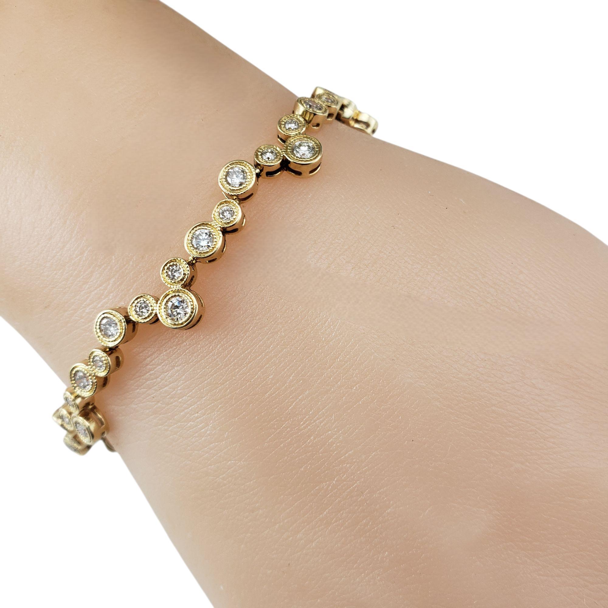 Pulsera de tenis de oro amarillo de 18 quilates con diseño de círculos de diamantes #21809 en venta 1