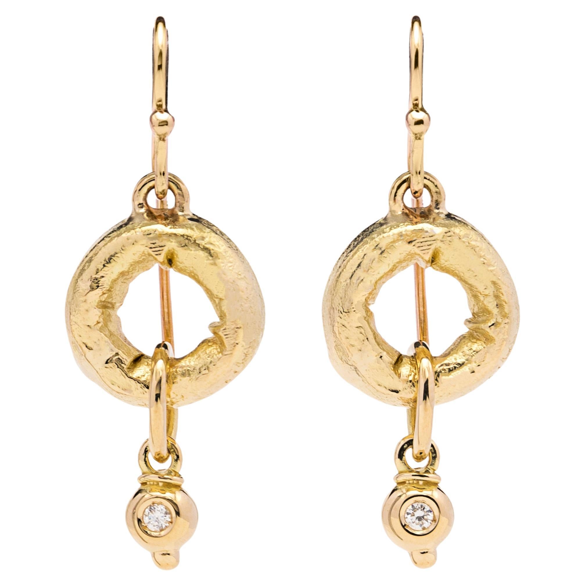 18K Yellow Gold Diamond Cleopatra Earrings by Misani