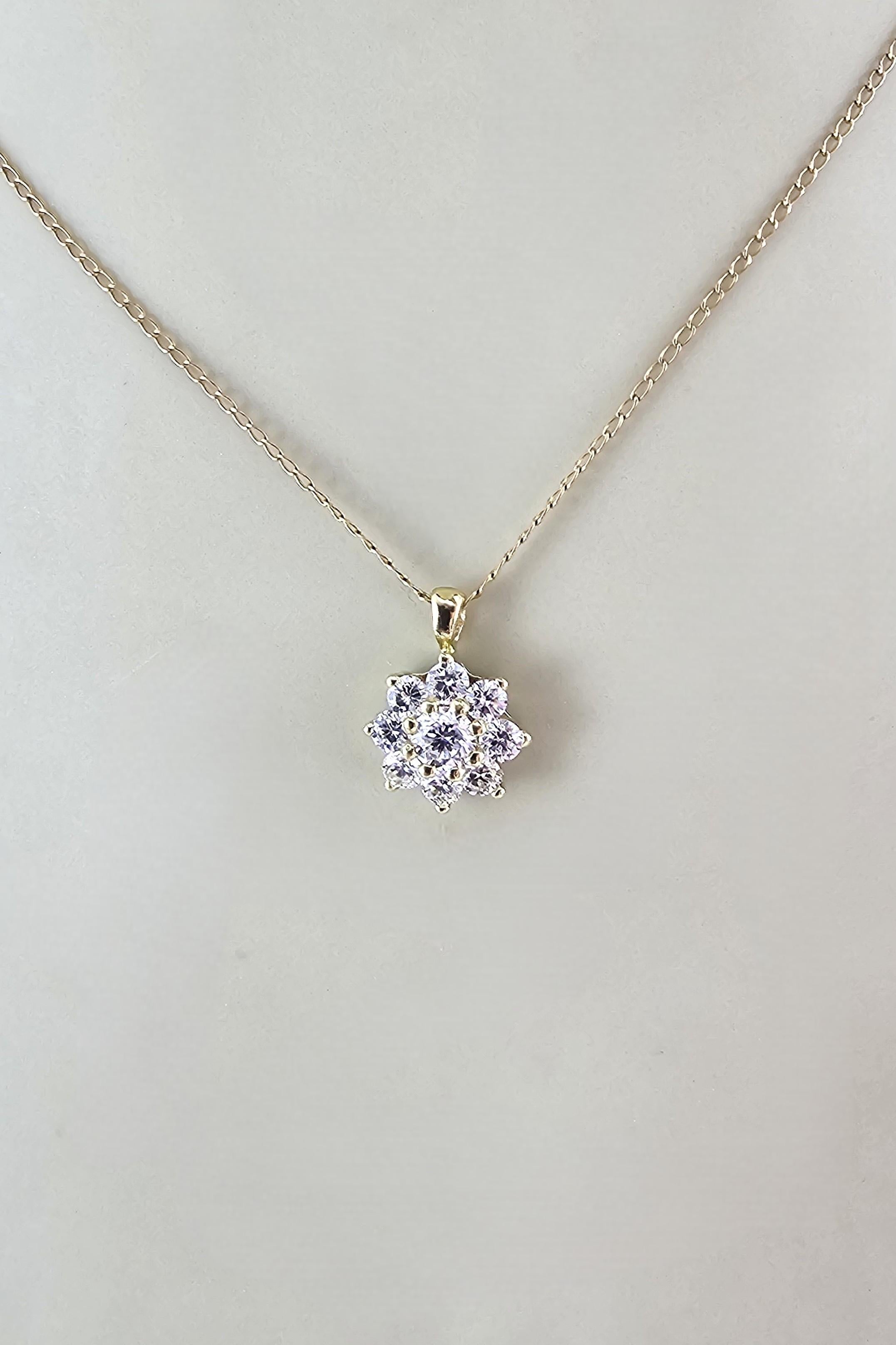 Pendentif en or jaune 18K avec diamants #23614 en vente 2