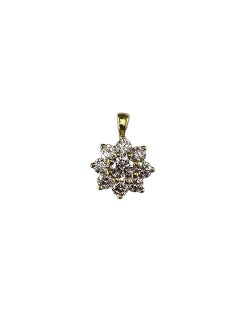 Pendentif en or jaune 18K avec diamants #23614