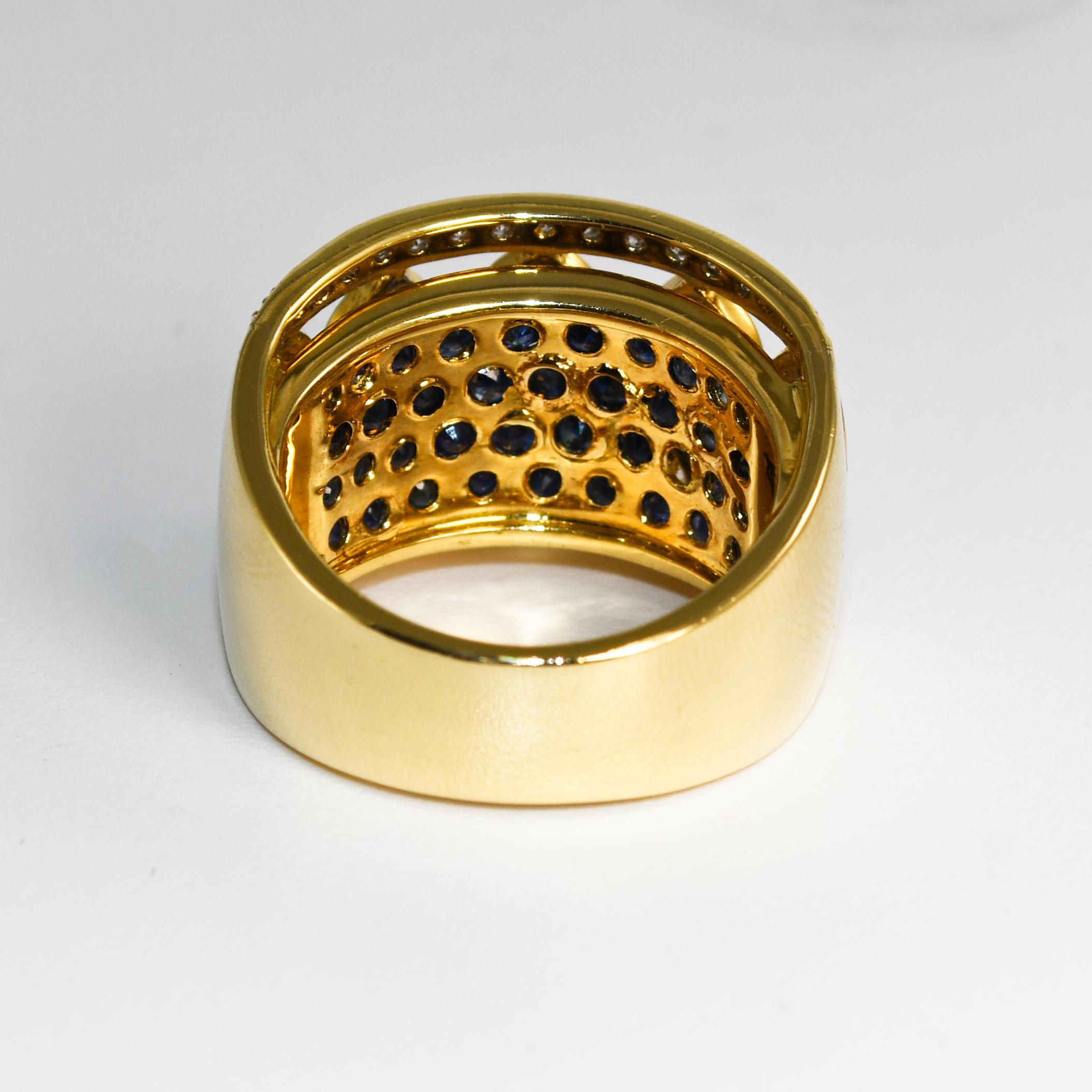 Bague cocktail en or jaune 18 carats avec diamants 0,33 carat Excellent état - En vente à Laguna Beach, CA
