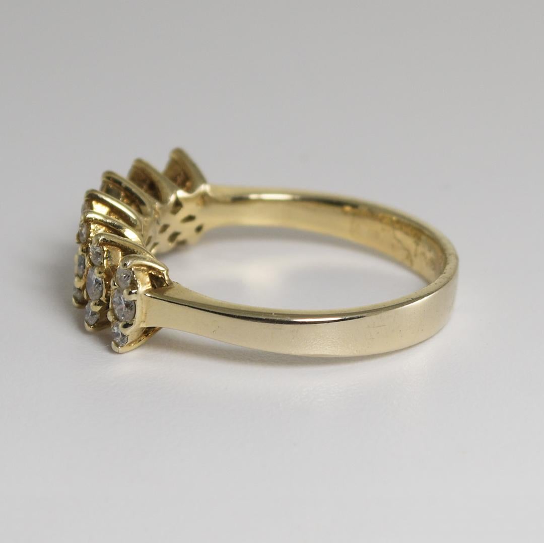 18 Karat Gelbgold Diamant-Cocktailring 0,33 Karat für Damen oder Herren