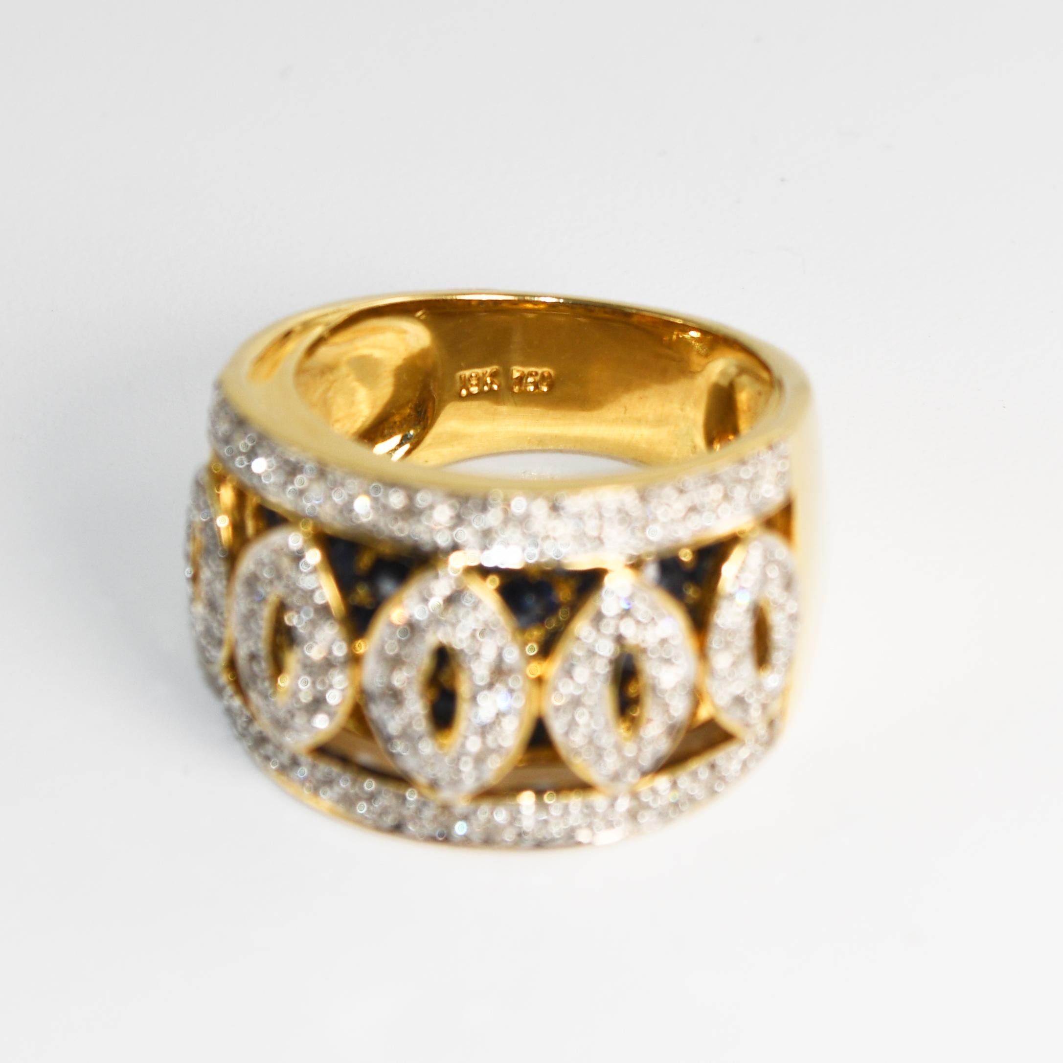 Bague cocktail en or jaune 18 carats avec diamants 0,33 carat en vente 2
