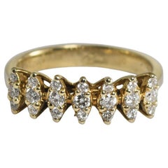18K Yellow Gold Diamond Cocktail Ring 0.33ct