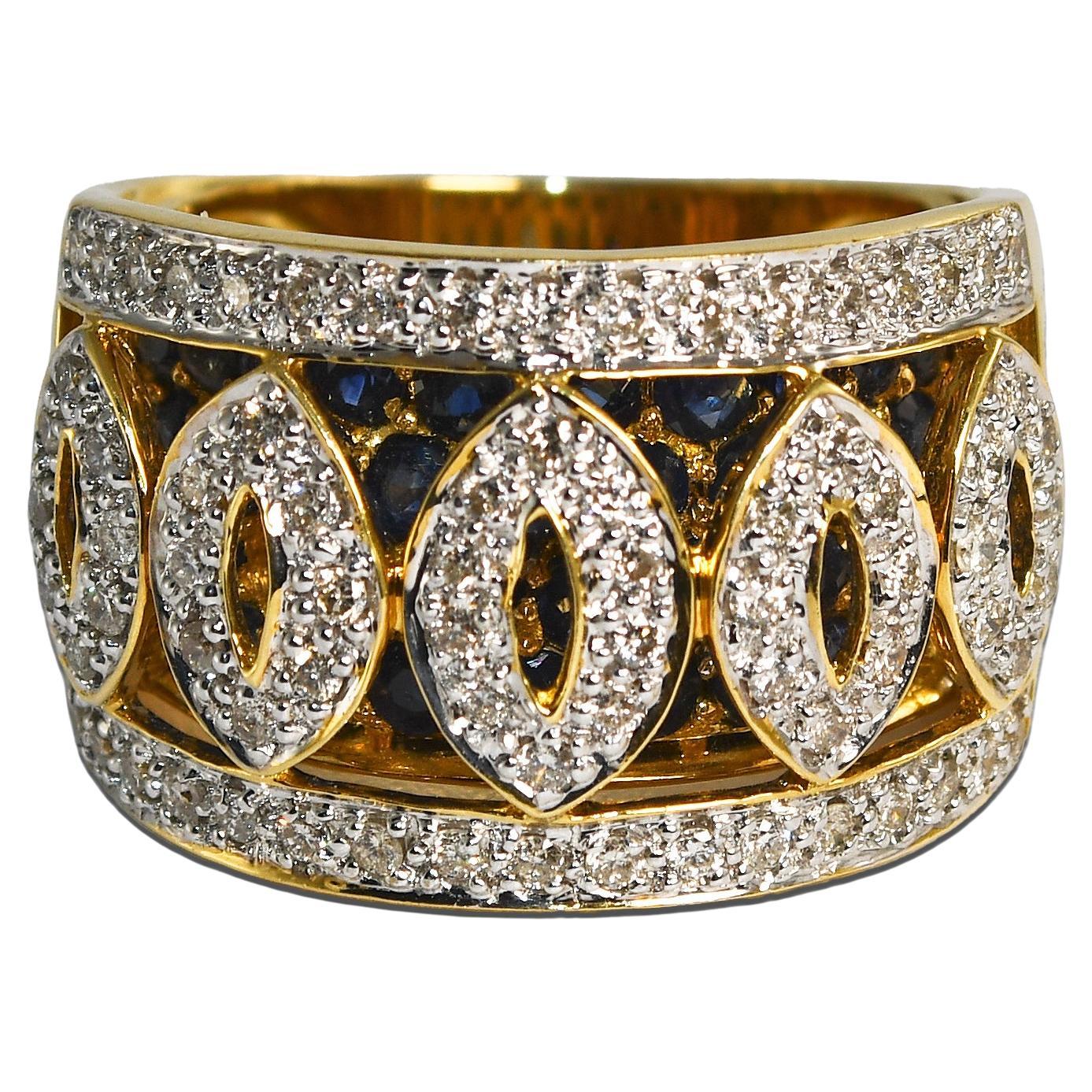 Anillo de cóctel de diamantes de oro amarillo de 18 quilates 0,33 ct