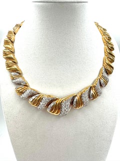 18K Yellow Gold Diamond Collar Necklace