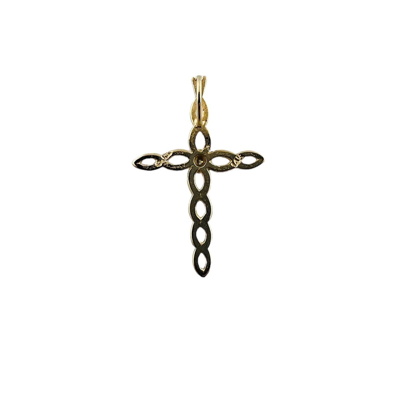 18K Yellow Gold Diamond Cross Pendant #15547 For Sale 1