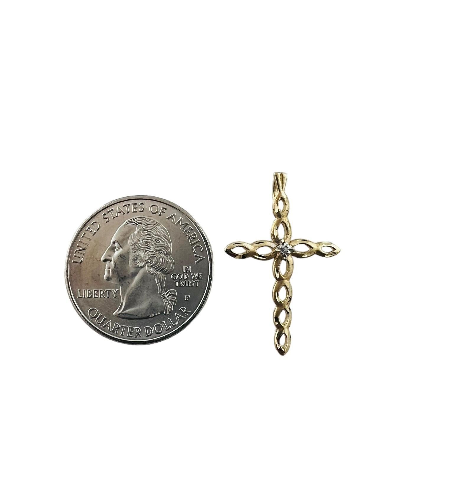 18K Yellow Gold Diamond Cross Pendant #15547 For Sale 3