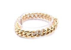 18 Karat Yellow Gold Diamond Cuban Link Bracelet