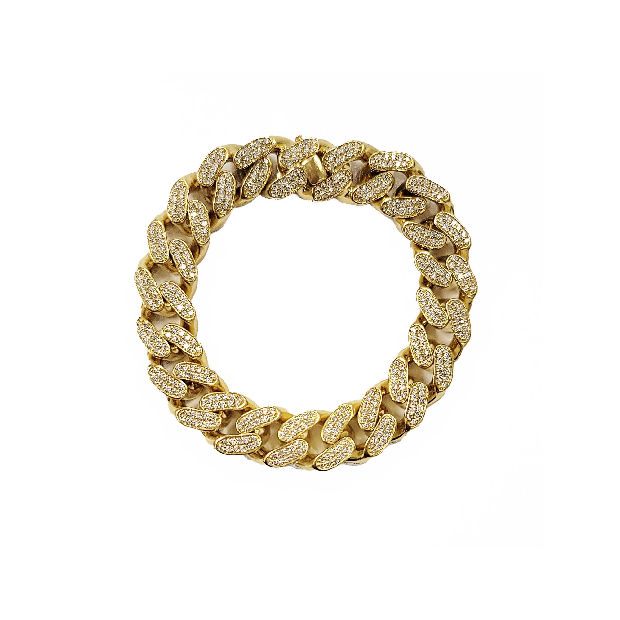 cuban bracelet gold with diamonds