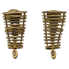Ohrclips aus 18 Karat Gelbgold mit Diamanten #25394