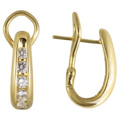 Orecchini pendenti in oro giallo 18K con diamanti da 0,75 carati