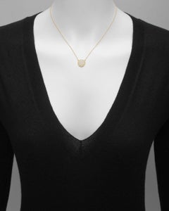 18 Karat Yellow Gold and Diamond Disc Pendant