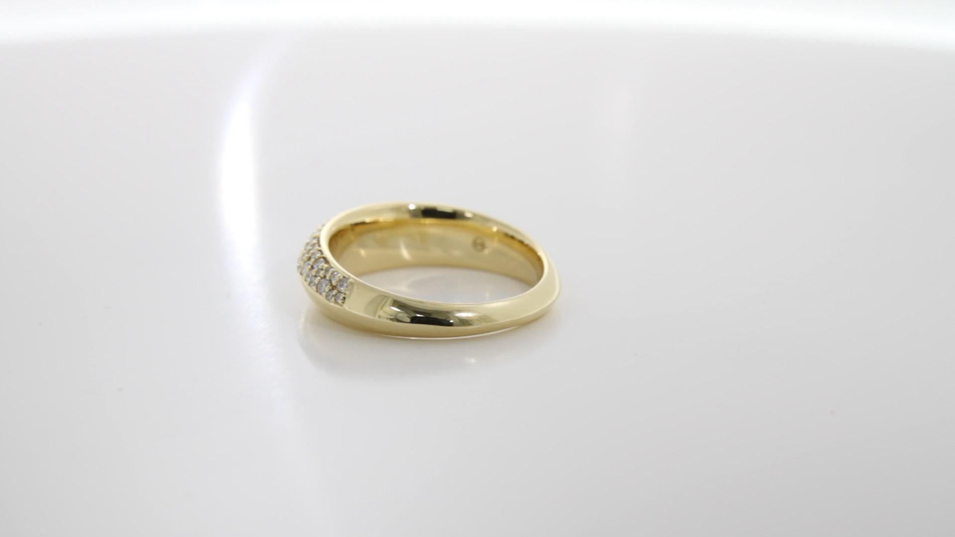 Taille ronde Or jaune 18K  Bague habillée en diamant en vente