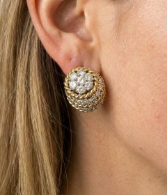 Pendientes de gota de diamantes de oro amarillo de 18 quilates