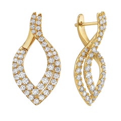 18 Karat Gelbgold Diamant-Tropfen-Ohrringe