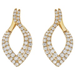 Pendientes de gota de diamantes de oro amarillo de 18 quilates