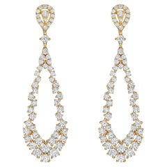 18K Yellow Gold Diamond Drop Earrings