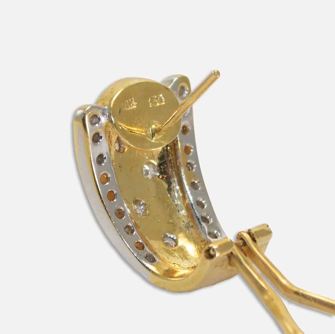 18K Yellow Gold Diamond Earrings 0.50ct In Excellent Condition For Sale In Laguna Beach, CA