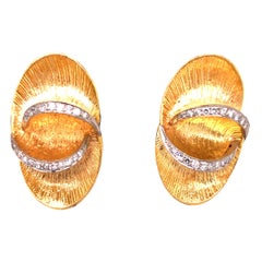 Antique 18 Karat Yellow Gold Diamond Earrings