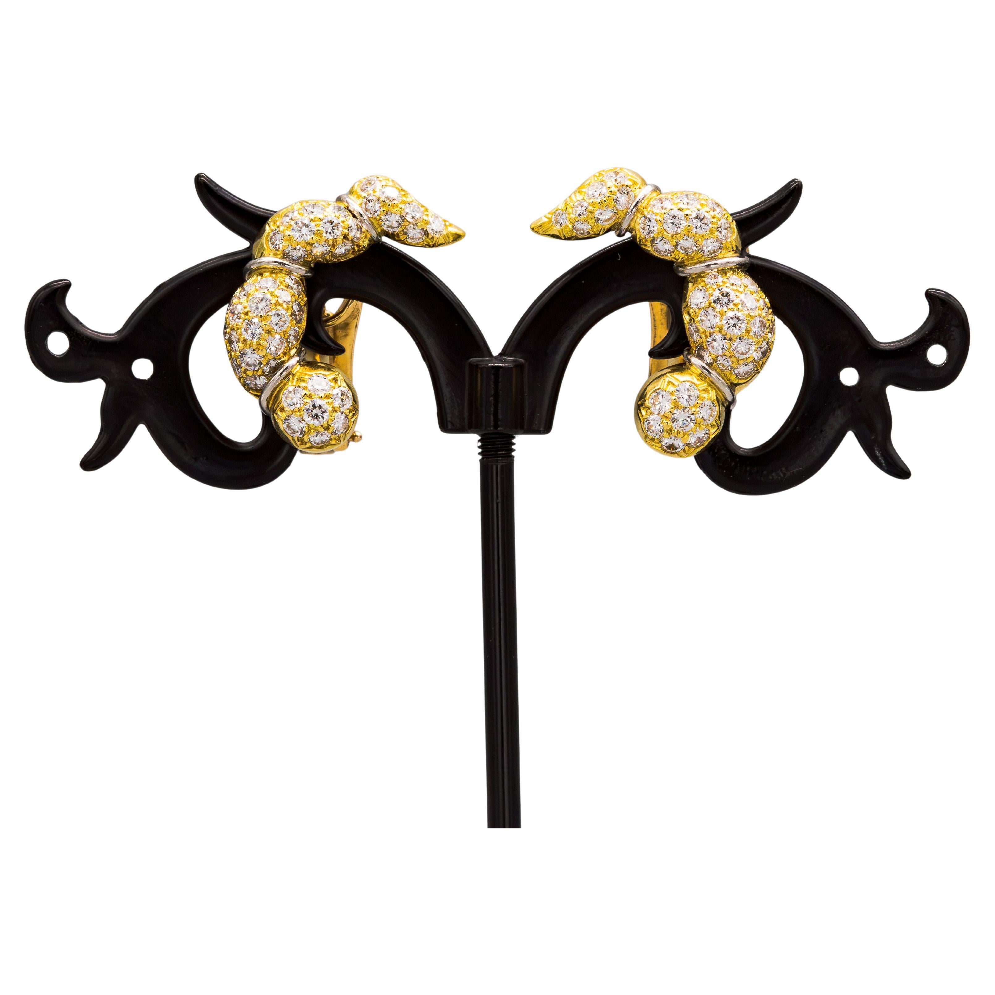 18k Gelbgold Diamant-Ohrringe