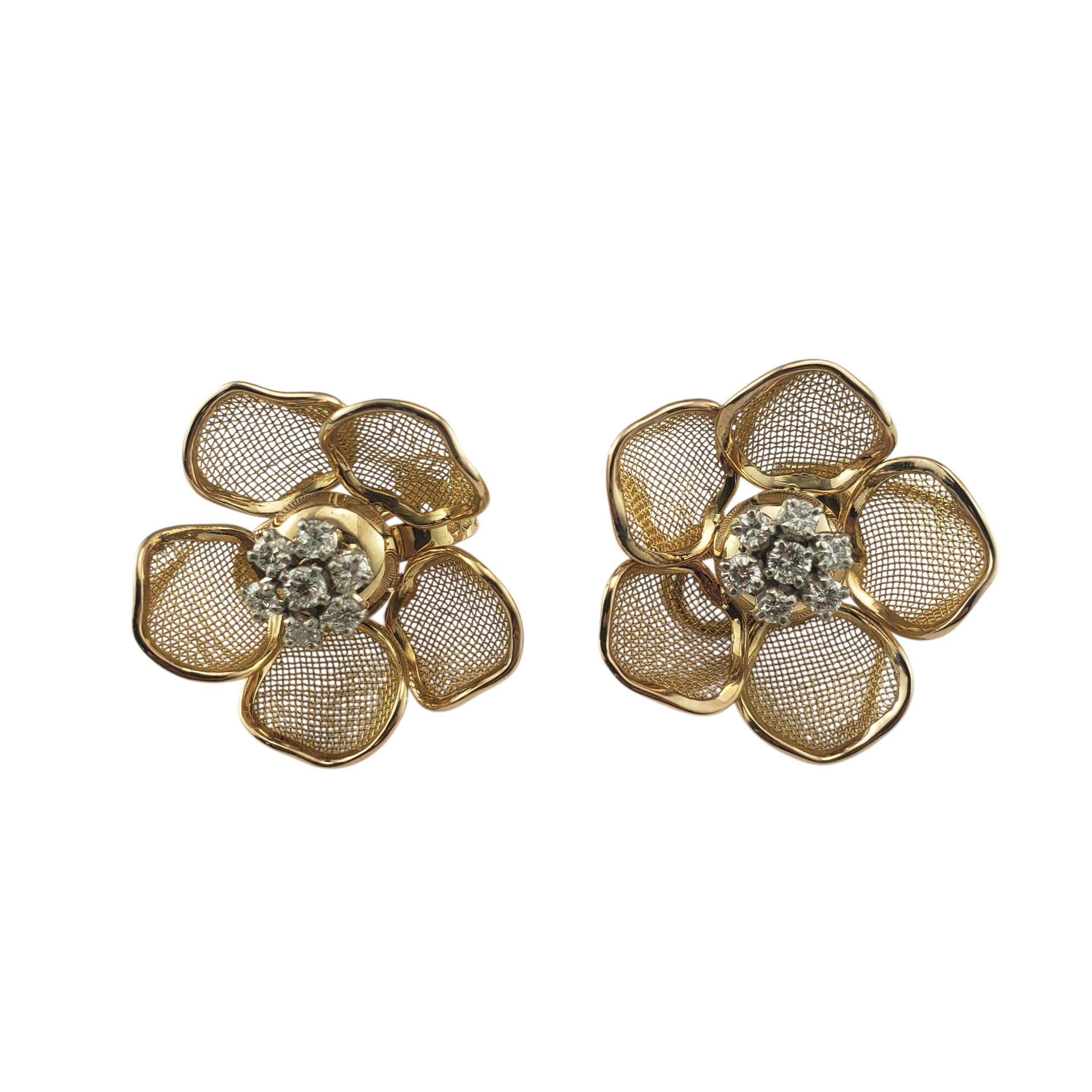 Orecchini a fiore con diamante "En Tremblant" in oro giallo 18K #23428 in vendita