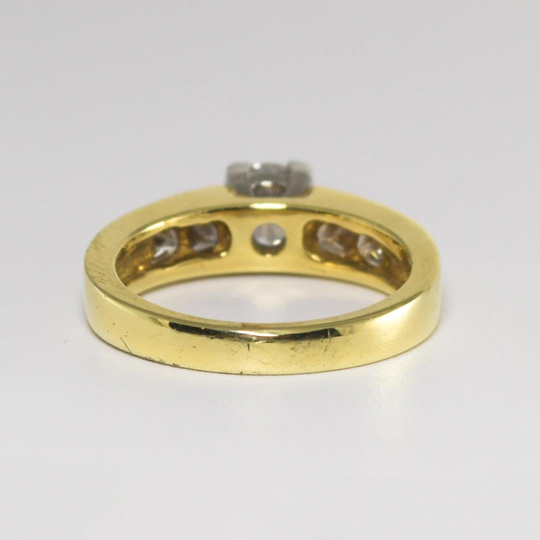 18K Yellow Gold Diamond Engagement Ring 0.54ct In Excellent Condition For Sale In Laguna Beach, CA