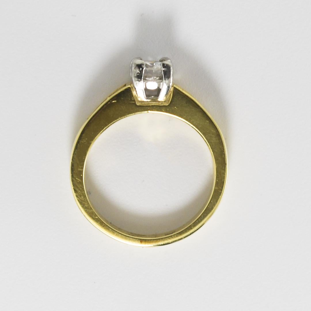 18K Yellow Gold Diamond Engagement Ring 0.54ct For Sale 2