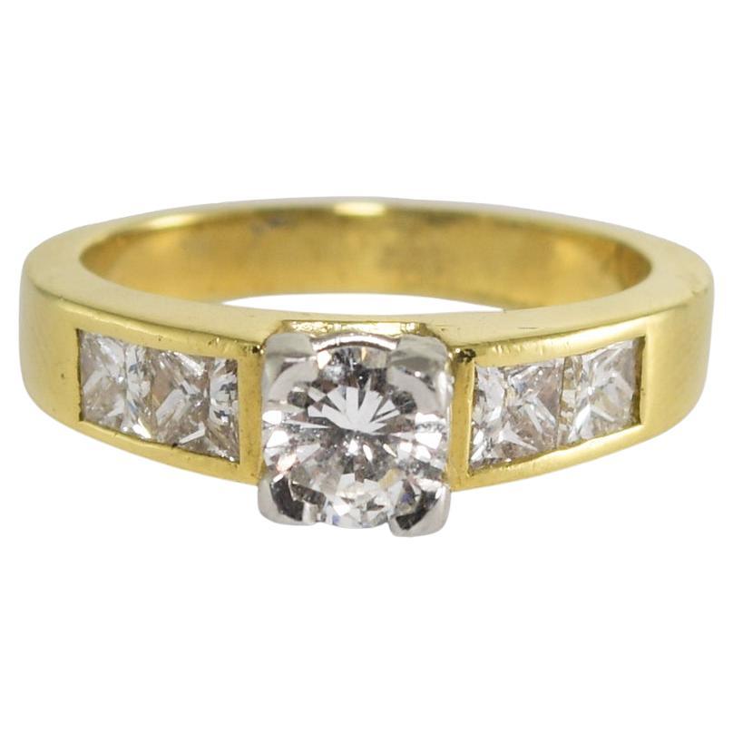 18K Yellow Gold Diamond Engagement Ring 0.54ct