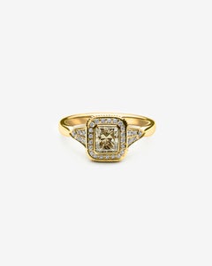 18k Yellow Gold Diamond Engagement Ring with 1.01 Carat Radiant Cut Diamond