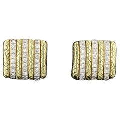18K Yellow Gold Diamond Estate Earrings
