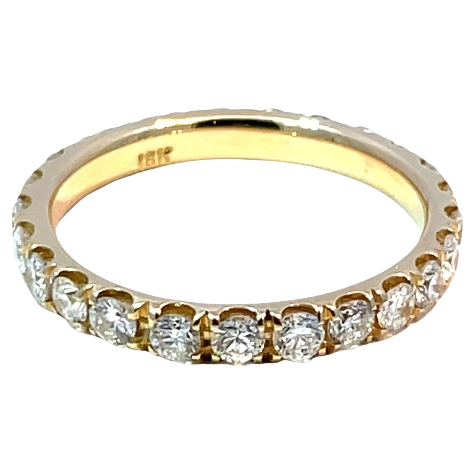 18K Yellow Gold Diamond Eternity Band For Sale