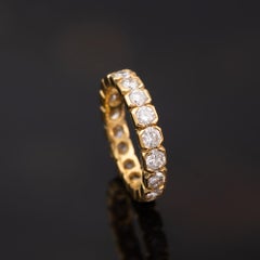 18k Yellow Gold Diamond Eternity Wedding Band Ring 2.68 Carats